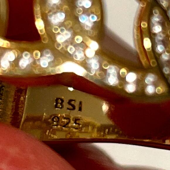 925 Gold Chain Ring Sz 5.5 - Picture 4 of 4